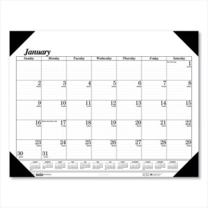 House of Doolittle Recycled One-Color Refillable Monthly Desk Pad Calendar, 22 x 17, White Sheets, Black Binding/Corners,12-Month(Jan-Dec): 2026